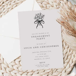 Modern Engagement Party Invitation Inbjudningar