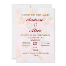 Modern engelsk bröllopsinbjudan