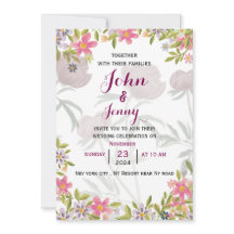 Modern engelsk bröllopsinbjudan