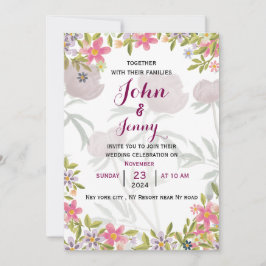 Modern engelsk bröllopsinbjudan inbjudningar