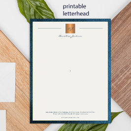 Modern engrammad utskrivbar bläckfisk blå guld poster