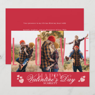 Modern enkel 3 fotokollage Red Valentine Day Julkort