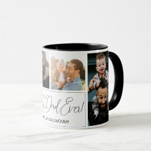 Modern enkel 4-foto bästa Pappa någonsin Mugg