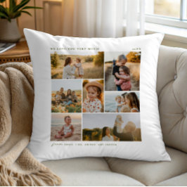 Modern enkel 7 Photo Collage Family Gift Kudde
