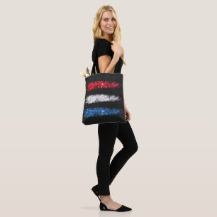 *~* Modern enkel Abstrakt American Flagga Black Tygkasse