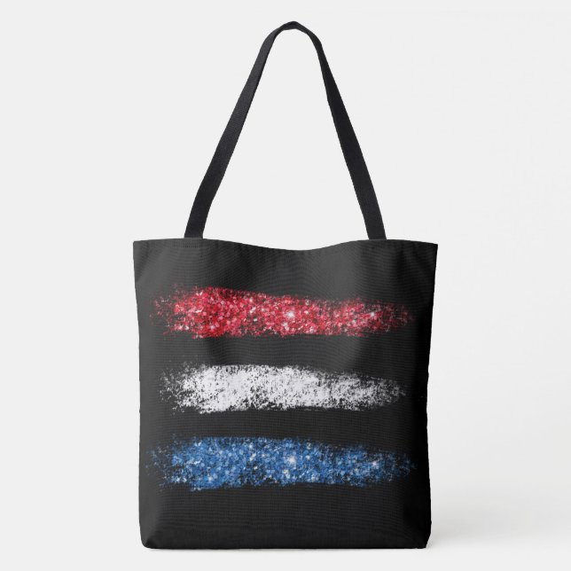 *~* Modern enkel Abstrakt American Flagga Large Tygkasse (Baksida)