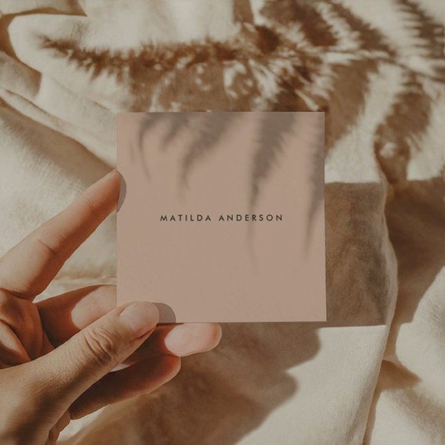 Modern enkel abstrakt beige grönt terracotta fyrkantigt visitkort (Skapare uppladdad)