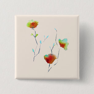 Modern enkel abstrakt blomkonst design knapp