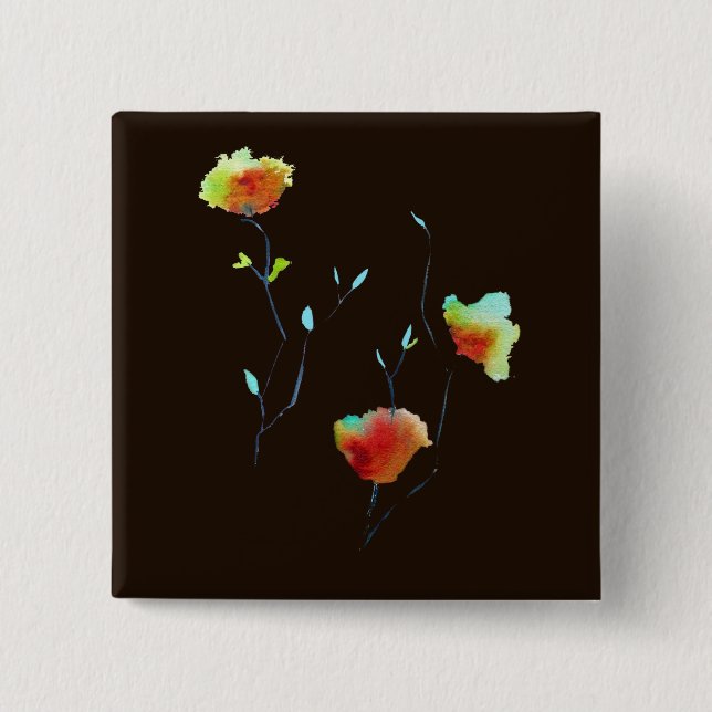 Modern, enkel abstrakt blomskonst knapp (Framsida)