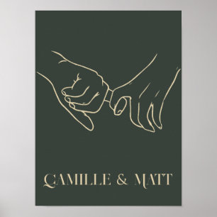 Modern enkel Abstrakt Line Art,boho-chic Poster