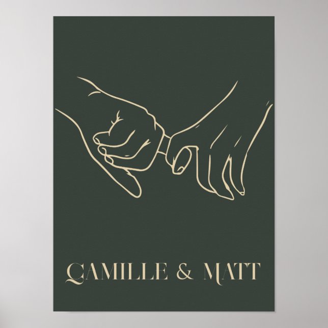 Modern enkel Abstrakt Line Art,boho-chic Poster (Framsidan)