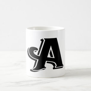 Modern enkel alfabet Mugg Brev A