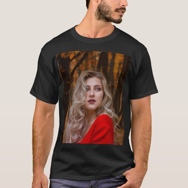 Modern Enkel Anpassad En Foto T Shirt (Framsida)