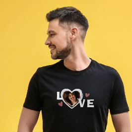 Modern Enkel Anpassad Foto Kärlek Hjärtat T Shirt