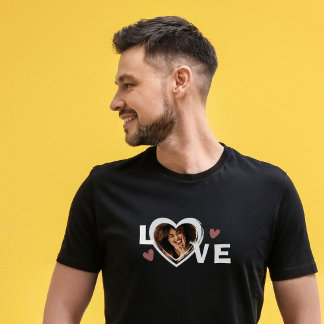 Modern Enkel Anpassad Foto Kärlek Hjärtat T Shirt