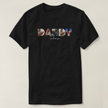 Modern Enkel Anpassad Fotokollage DADDY-skrift