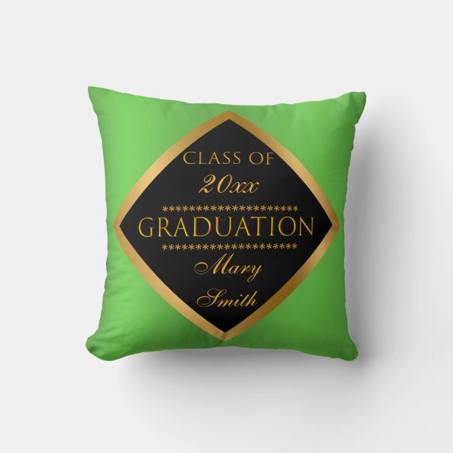 Modern enkel anpassning av Grönten Guld Kudde (Framsida)