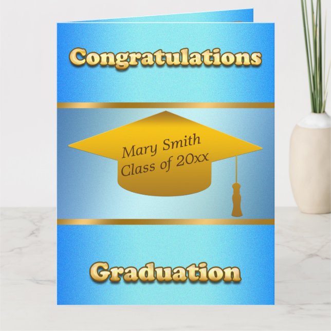 Modern enkel anpassning av Guld Blå himmel Kort (Framsida)