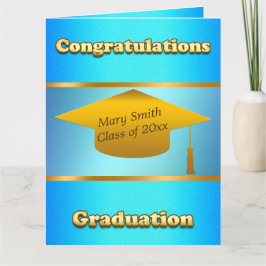 Modern enkel anpassning av Guld Blå himmel Kort