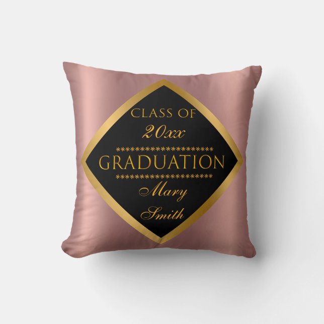 Modern enkel anpassning av Guld Rosa Kudde (Framsida)