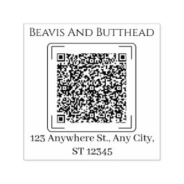 Modern enkel Anpassningsbar - minimalistisk QR-kod Självfärgande Stämpel