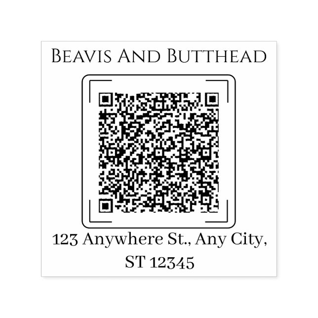 Modern enkel Anpassningsbar - minimalistisk QR-kod Självfärgande Stämpel (Design)