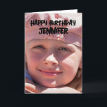 MODERN ENKEL ANPASSNINGSBAR PHOTO BIRTHDAY GREETIN KORT<br><div class="desc">ENKEL ANPASSNINGSBAR BIRTHDAY CARD</div>