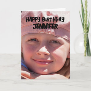 MODERN ENKEL ANPASSNINGSBAR PHOTO BIRTHDAY GREETIN KORT