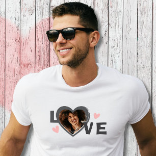 Modern enkel Anpassningsbar Photo Kärlek Heart T Shirt