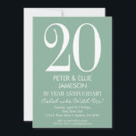 Modern enkel årsdag för Mint Grönt-inbjudningar Inbjudningar<br><div class="desc">En enkel och modern myntinbjudan och en vit jubileumsinbjudan. Perfekt för milstolpar som 5:e,  10:e,  15:e,  20:e,  25:e,  30:e,  35e,  40:e,  45:e,  50:e,  55:e,  60:e ... eller vilket år som helst!</div>