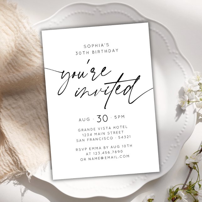 Modern enkel att du är inbjuden Födelsedagsfest Inbjudningar (Skapare uppladdad)