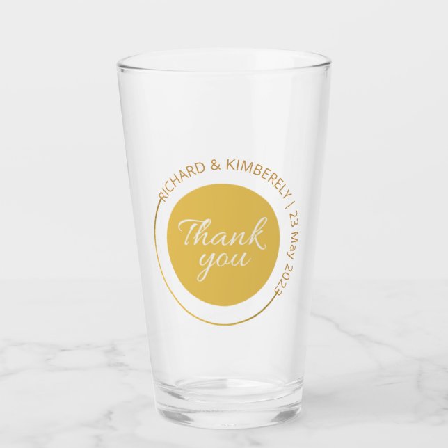 Modern enkel att lägga till ett par Tack för Namn- Glaskopp (Framsida)