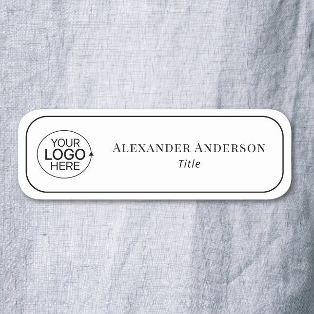 Modern enkel att lägga till minimalistisk typograf namnbricka (Modern Simple Add Your Logo Minimalist Typography Name Tag)