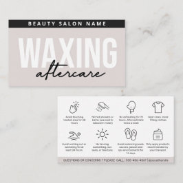 Modern enkel avvaxning av efterbehandlingskort Hår Visitkort