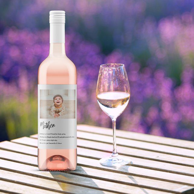 Modern enkel bästa Mor någonsin, bästa skönhets-gå Vinflaska Etikett (Skapare uppladdad)