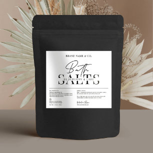 Modern enkel bath Salts Watersecure Product Label
