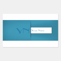 Modern Enkel blå Monogram Namn