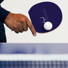 Modern, enkel, blå och vit, minimalt skript pingisracket