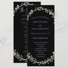 Modern Enkel Blommig Boho Bröllopsprogram