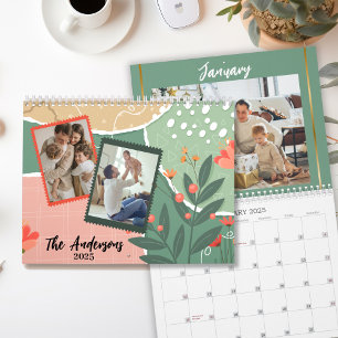 Modern enkel blommigt bilder 2025 kalender
