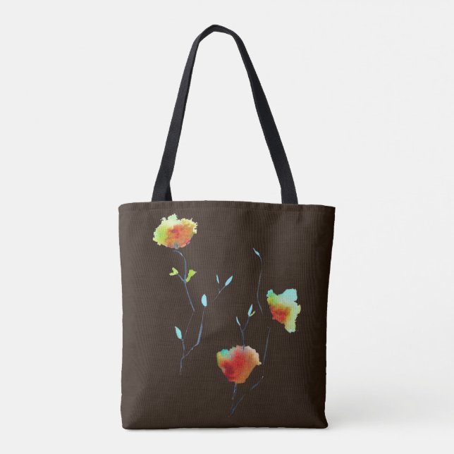 Modern enkel blomster höst konst tygkasse (Baksida)