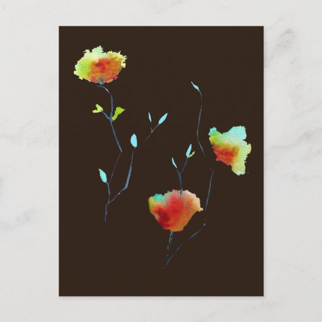 Modern enkel blomster höst konst vykort (Framsida)