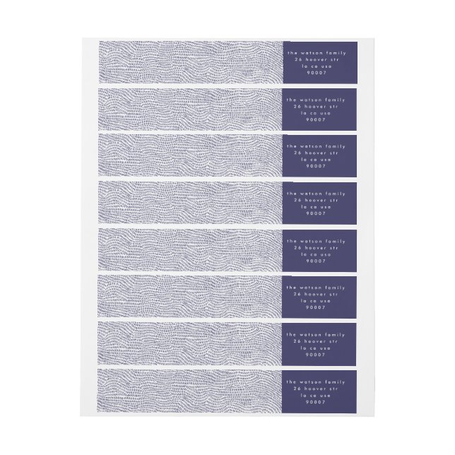 Modern enkel Blu Doodle-Returadress vid jul Etikettband (Ark)