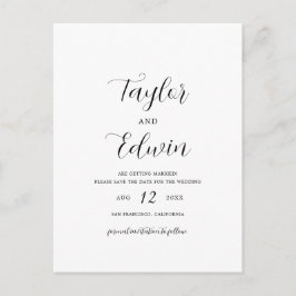 Modern Enkel Bröllopsinbjudan Spara Datum Meddelande Vykort