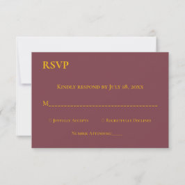 Modern enkel burgundy Guld Monogram Chic Bröllop OSA Kort