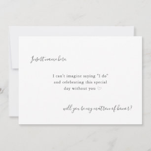 Modern enkel Calligraphy Matron of Honor Frieri Kort