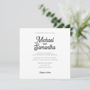 Modern enkel Calligraphy Script Bröllop-inbjudan Inbjudningar