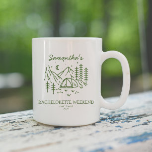 Modern enkel camping Bachelorette Party Nature Kaffemugg