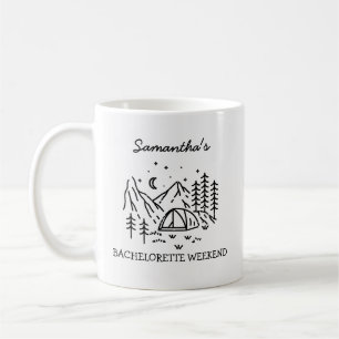 Modern enkel camping Bachelorette Party Nature Kaffemugg