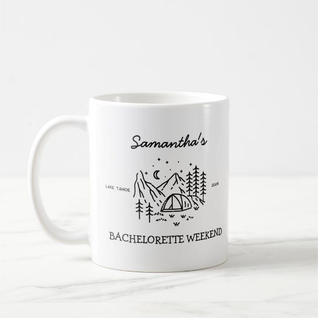 Modern Enkel Camping Sängkammarfest Natur Kaffemugg (Vänster)